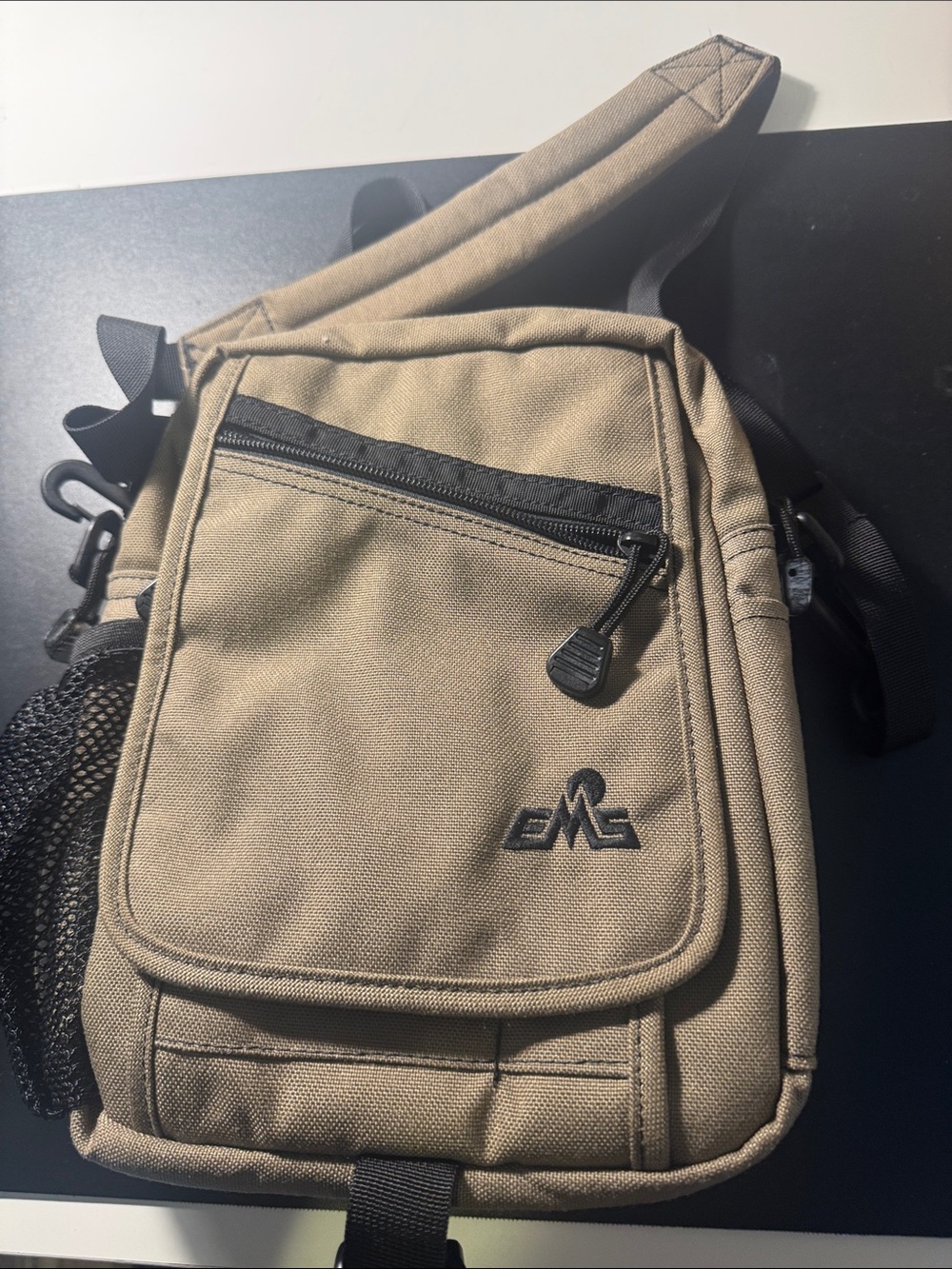 Khaki Canvas Messenger Sling Bag for Men